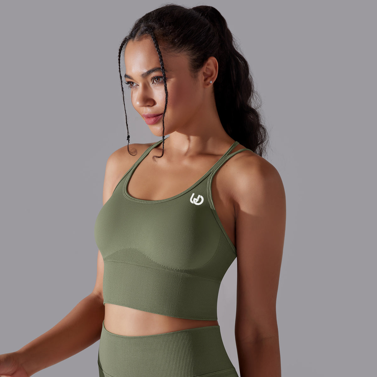 Daisy | Strap Sport Bra - GreenGray