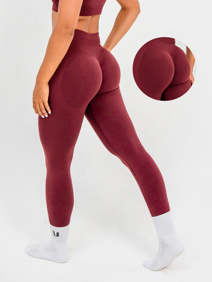 Luna | Premium Seamless Scrunch Legging - Bordeaux