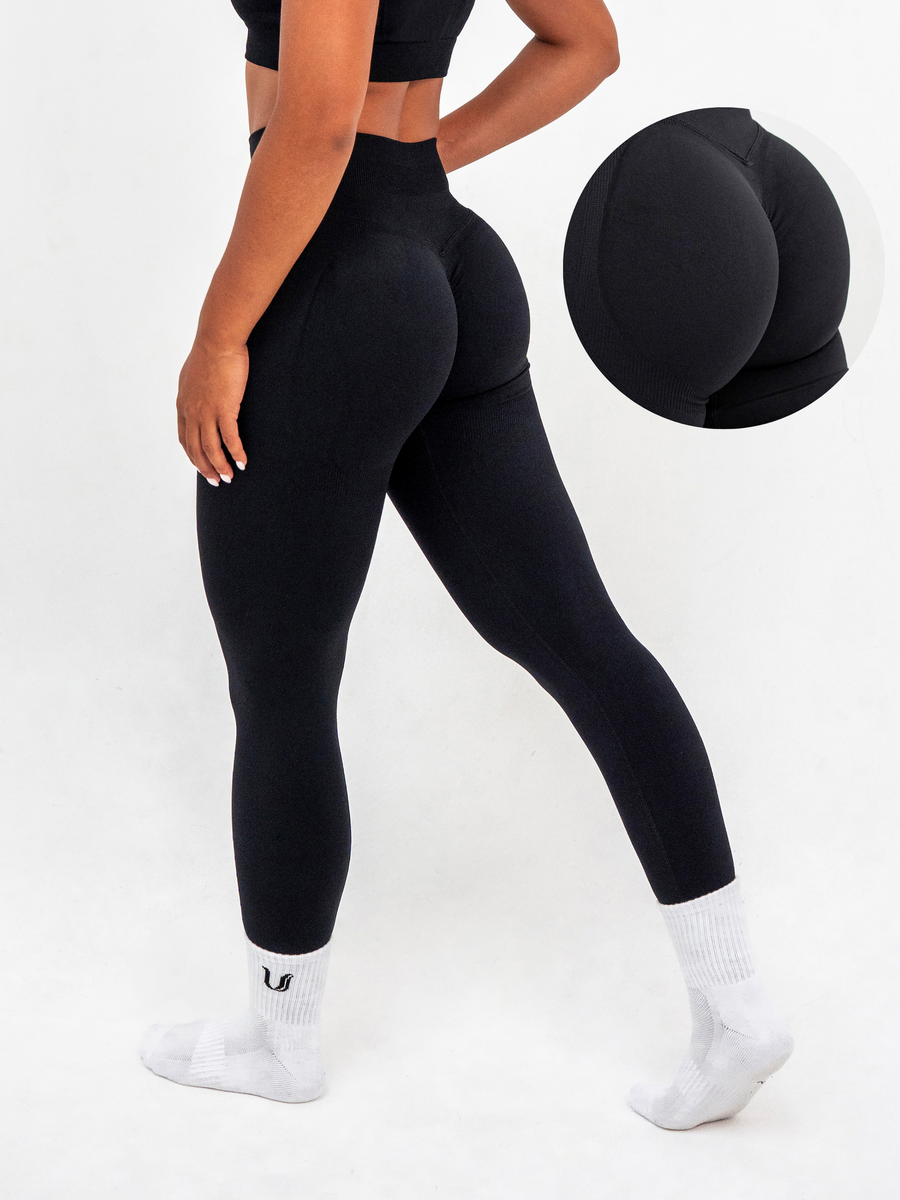 Luna | Premium Seamless Scrunch Legging - Noir