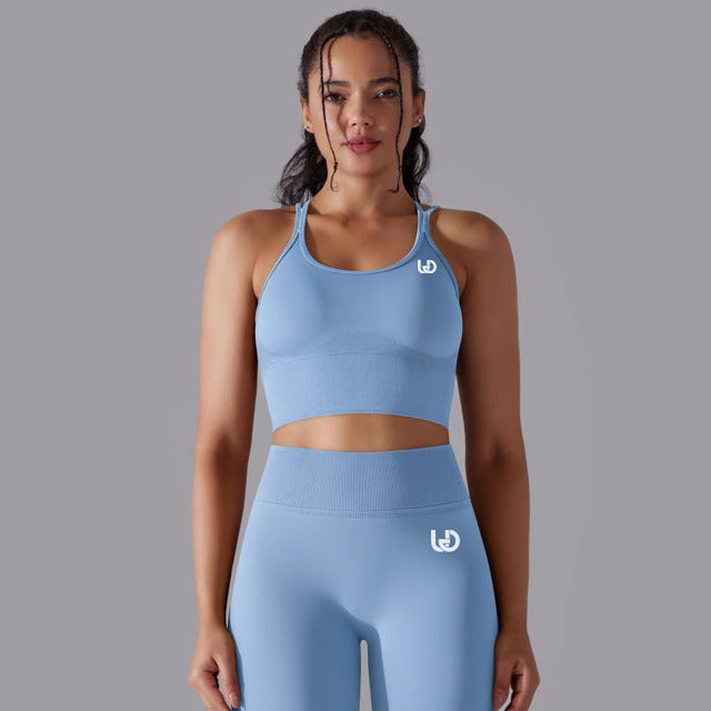 Daisy | Strap Sports Bra - SkyBlue