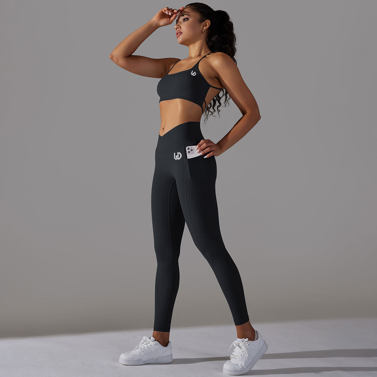 Mila | Ensemble Legging Top - Noir