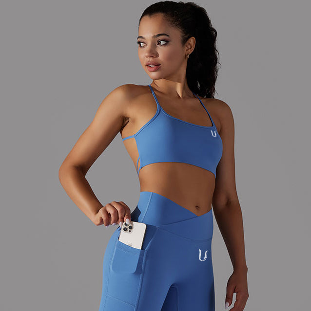 Mila | Strap Sports Bra - Blue