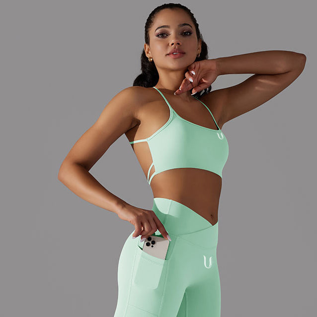 Mila | Strap Sports Bra - Green