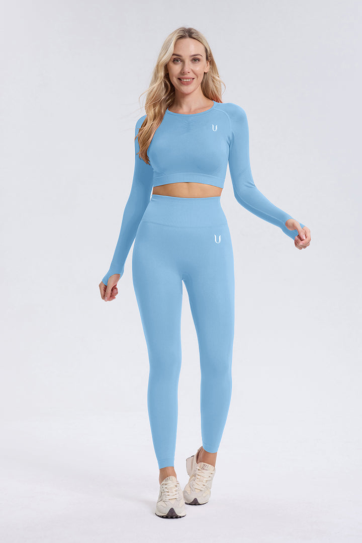 Maeve | High Waist Scrunch Legging - Sky Blue