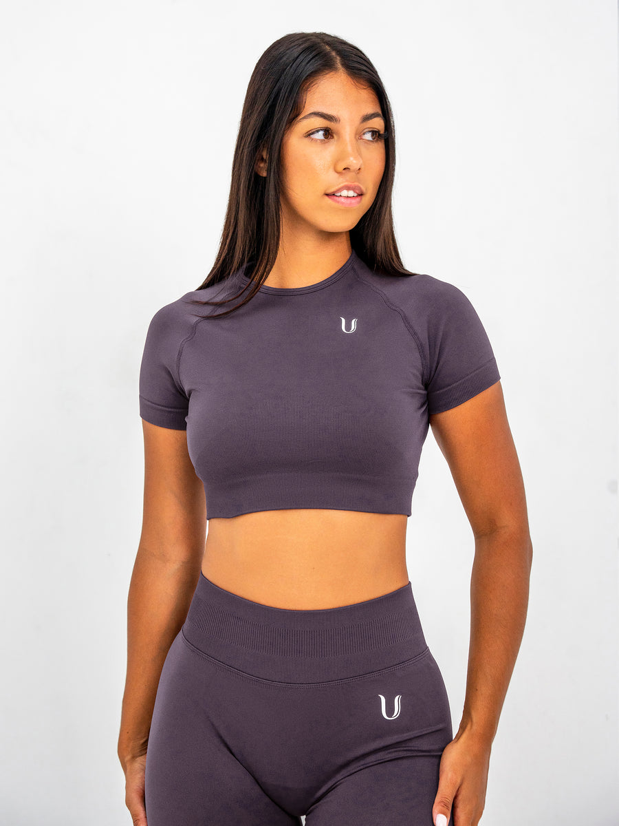 Luna | Premium Seamless Crop Top - Mauve