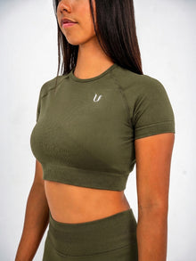 Luna | Premium Seamless Crop Top - Groen