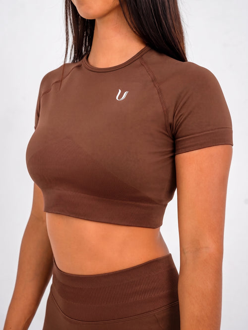 Luna | Premium Seamless Crop Top - Bruin