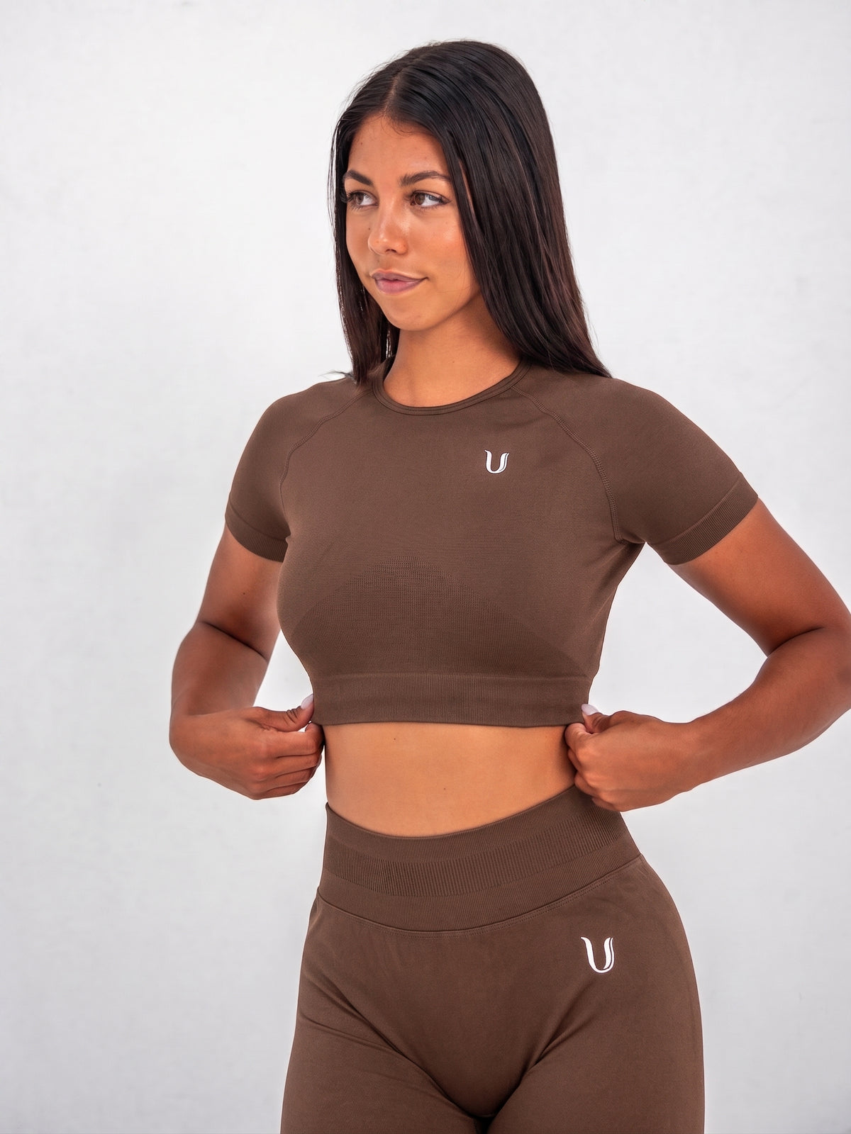 Luna | Premium Seamless Crop Top - Bruin