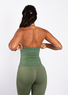 Beau Crop Top Groen - Dames fitness kleding zijkant