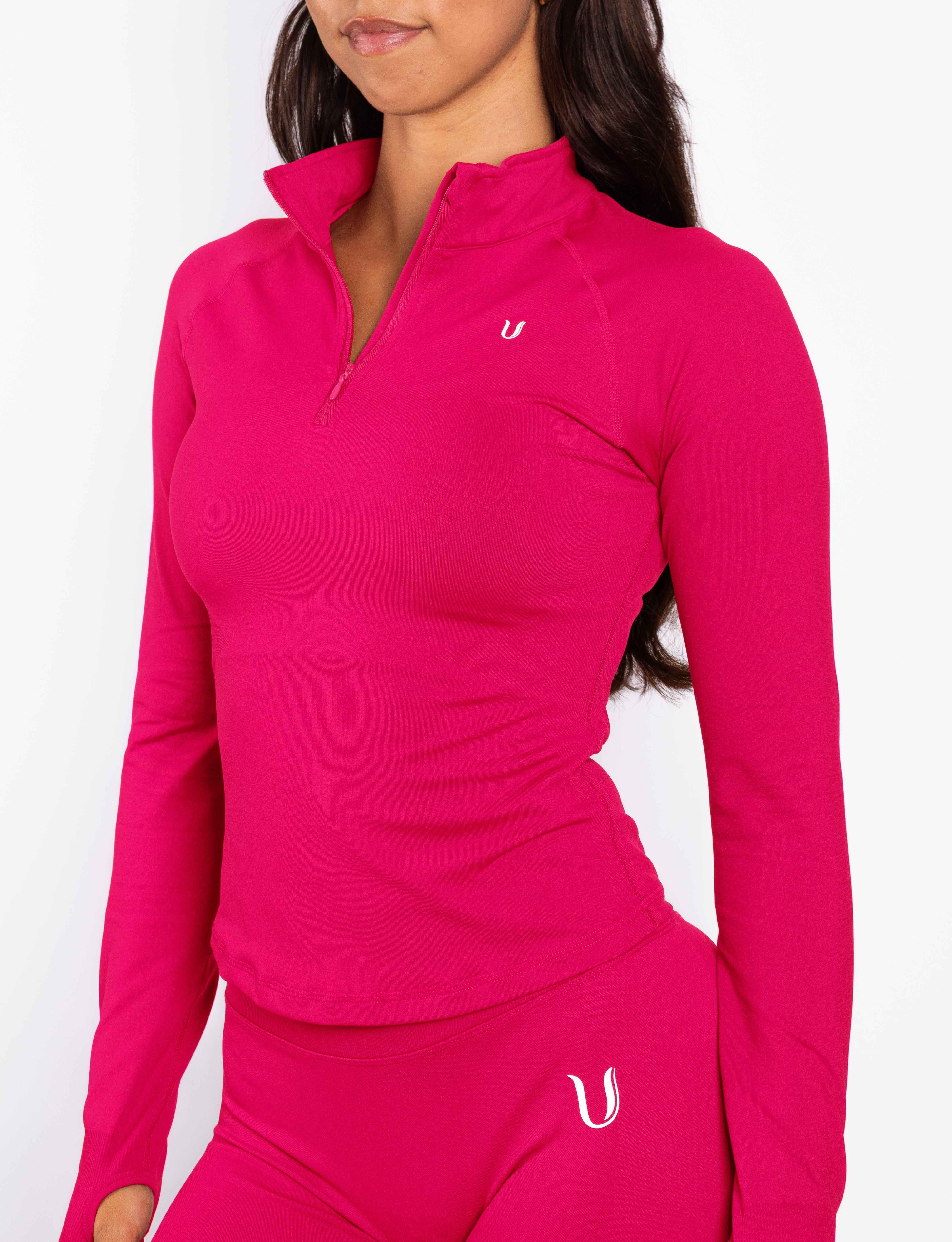 Beau | Top Demi-Zip Manches Longues - Rose