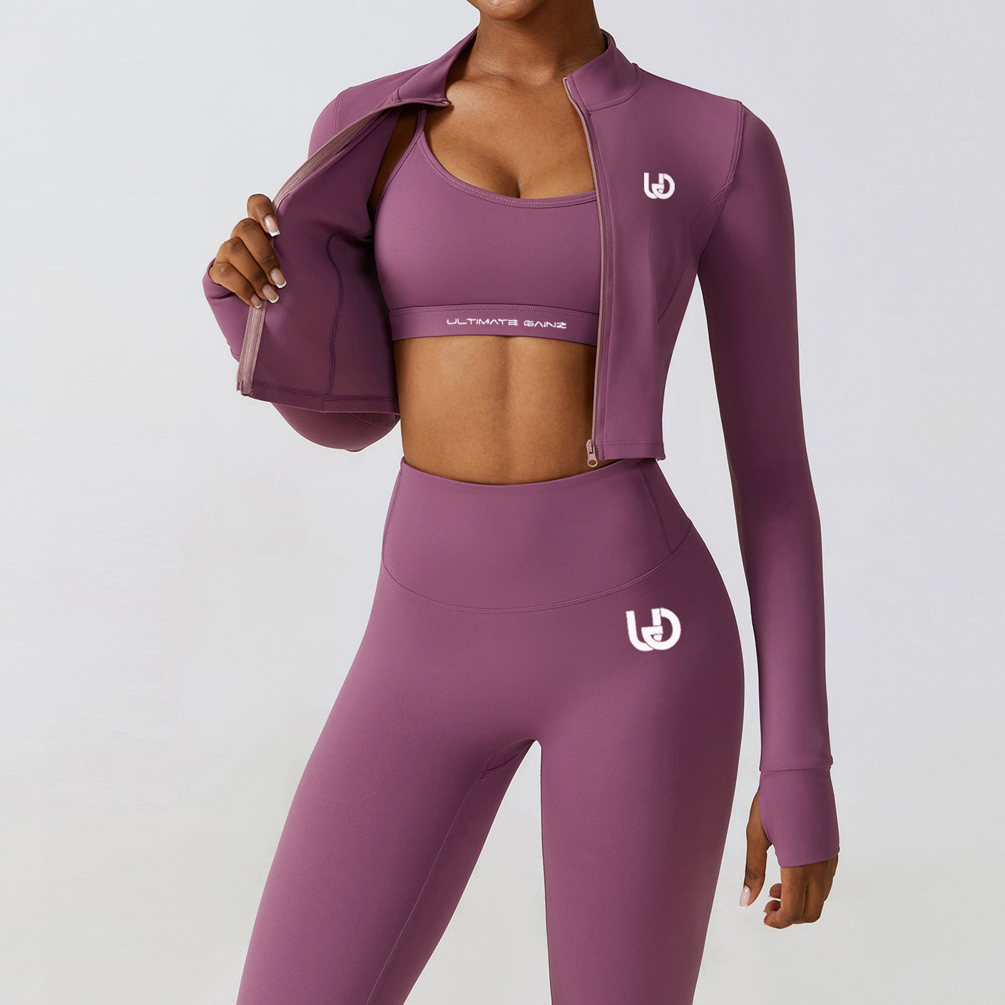 Hailey Set | Haut à Manches Longues et Legging - VioletClair