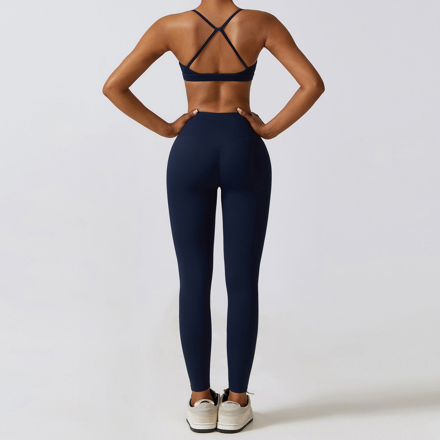 Hailey Set | Ensemble Top et Legging sans Couture - BleuMarine