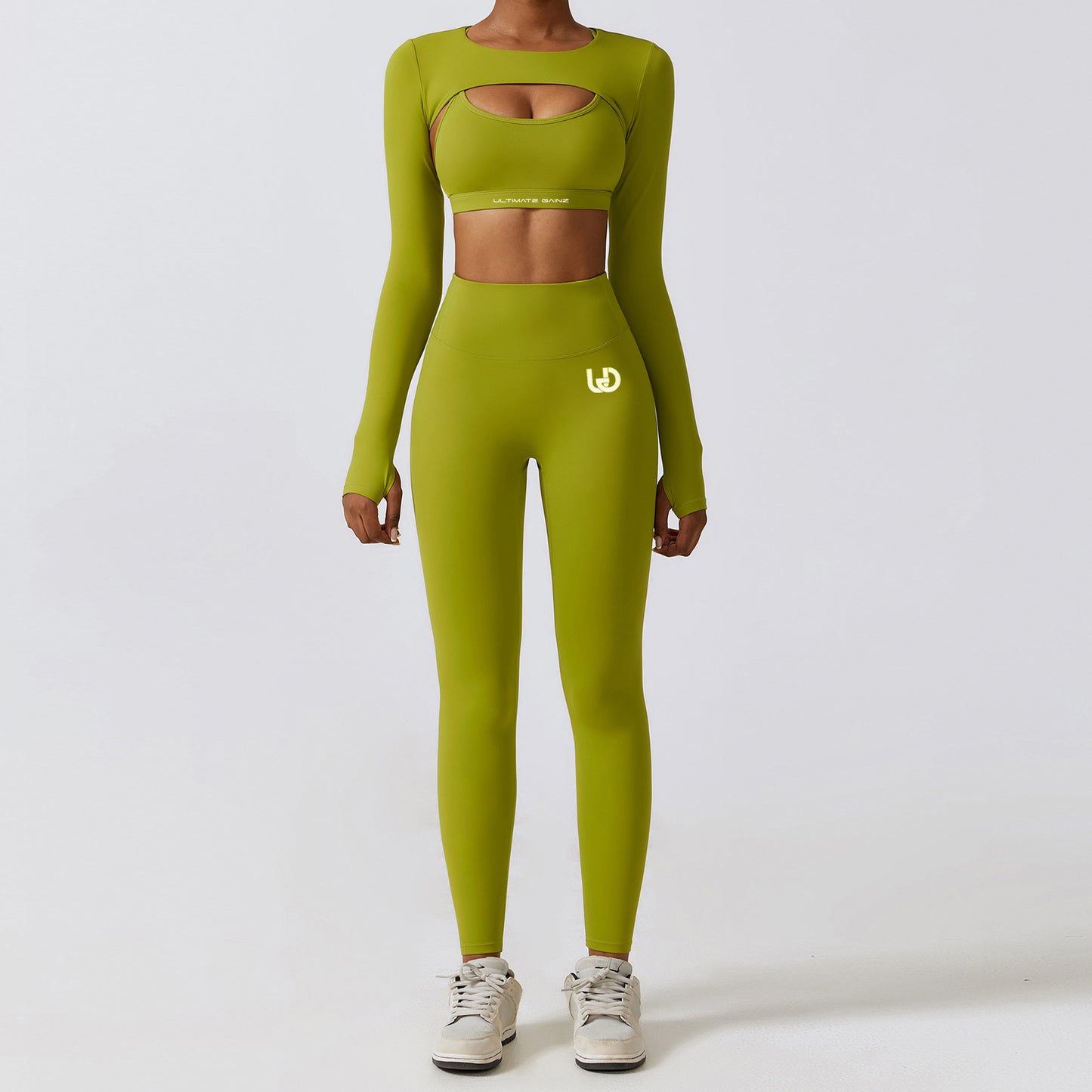 Hailey | Long Sleeve Crop Top - Green