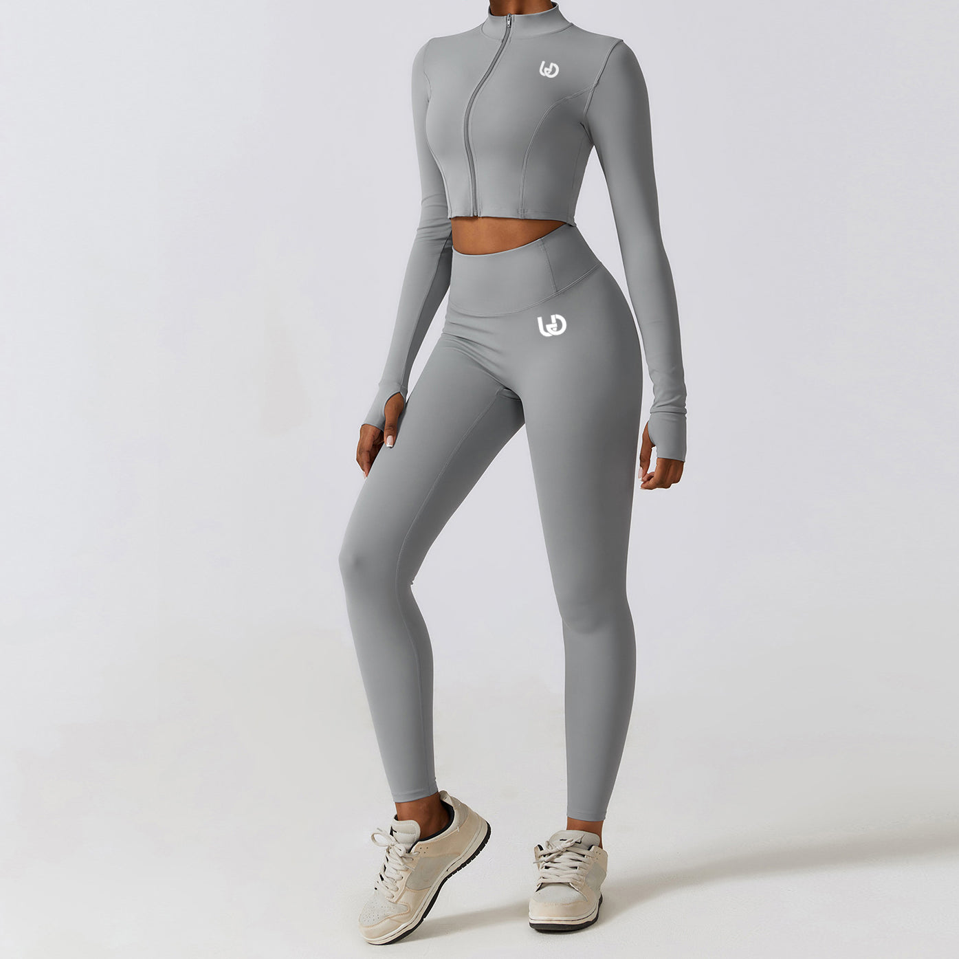 Hailey Set | Ensemble Haut à Manches Longues et Legging - GrisClair