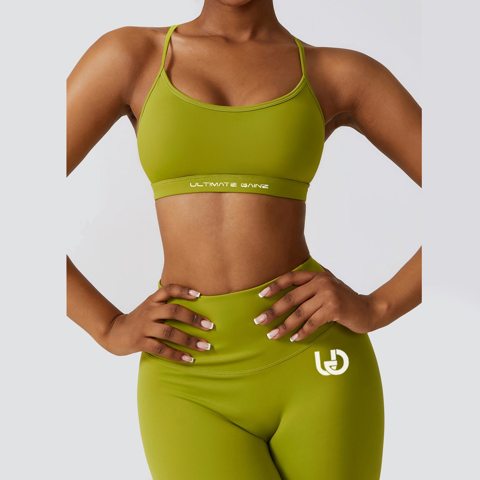 Hailey Set | Ensemble Top et Legging sans Couture - Matcha