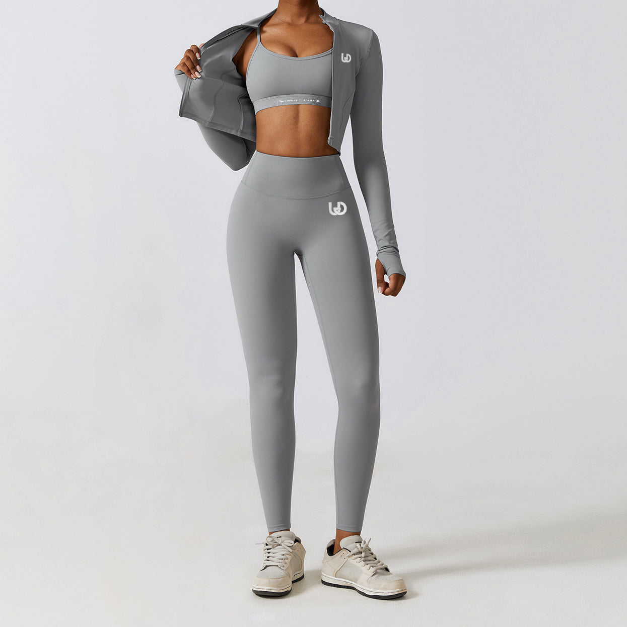 Hailey Set | Ensemble Haut à Manches Longues et Legging - GrisClair