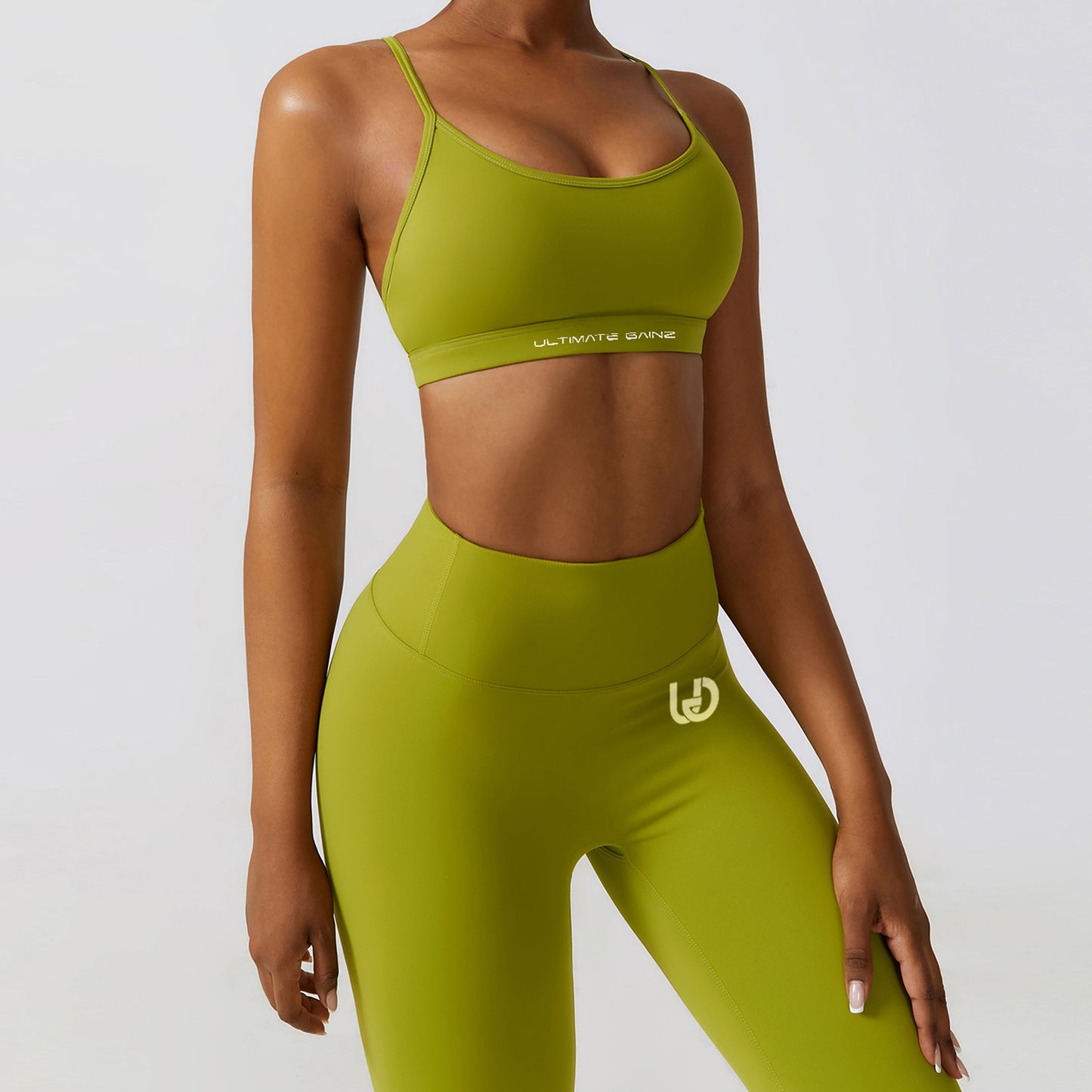 Hailey Set | Ensemble Top et Legging sans Couture - Matcha