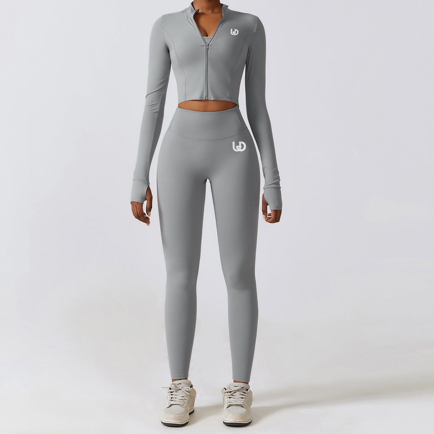 Hailey Set | Ensemble Haut à Manches Longues et Legging - GrisClair