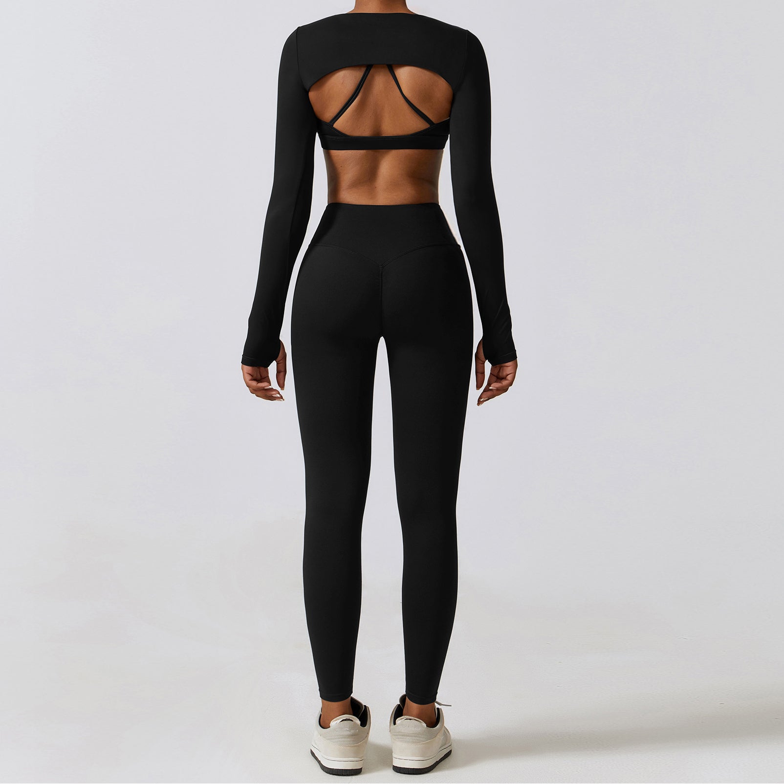 Hailey | Long Sleeve Crop Top - Black