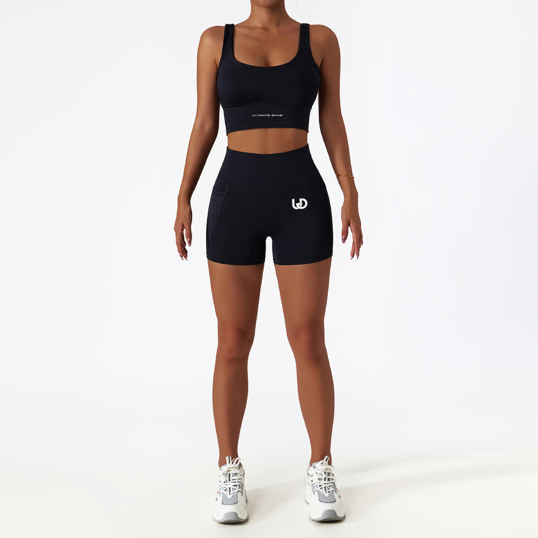 <tc>Palmer | Ensemble short avec poches - Noir</tc>