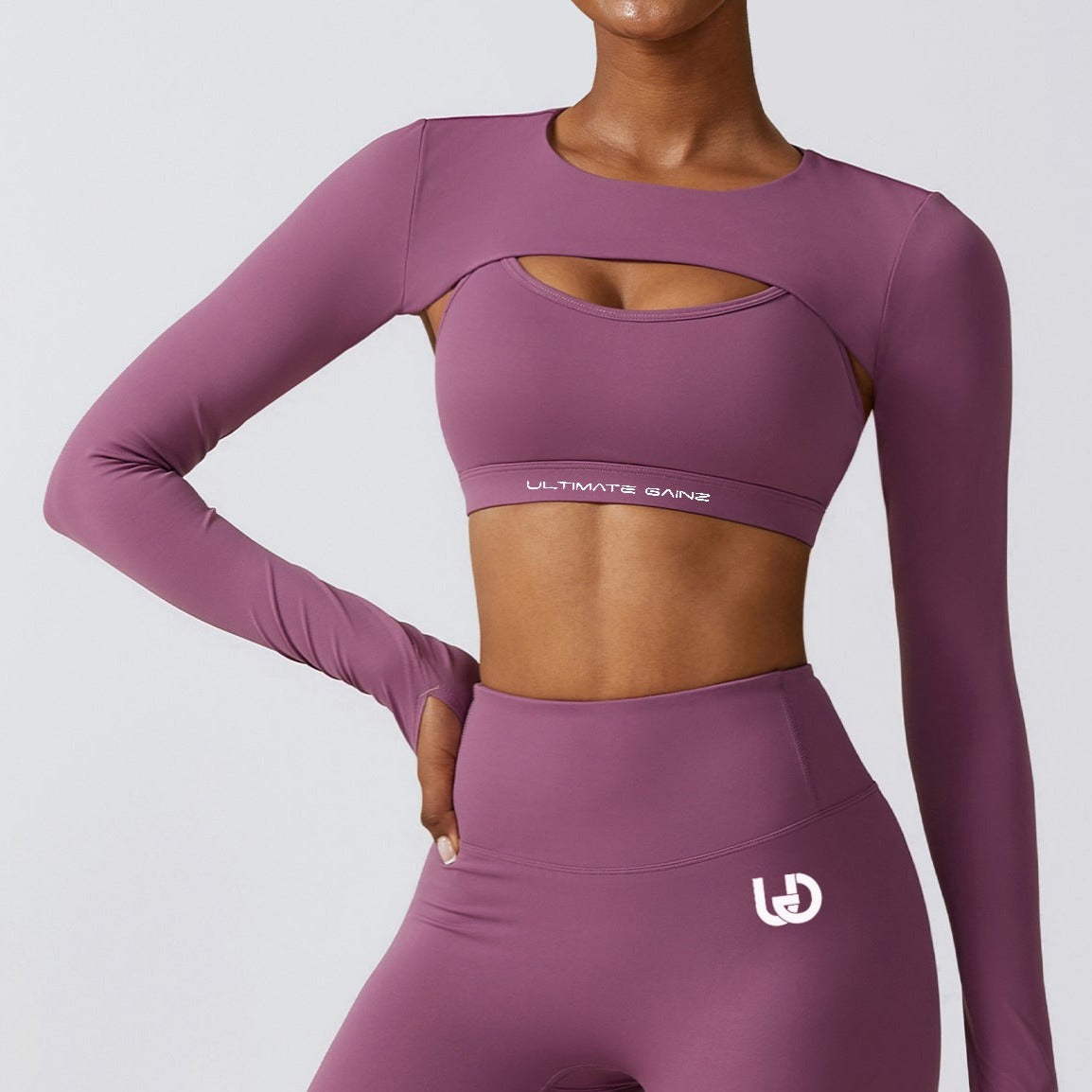 Hailey | Crop Top à Manches Longues - VioletClair