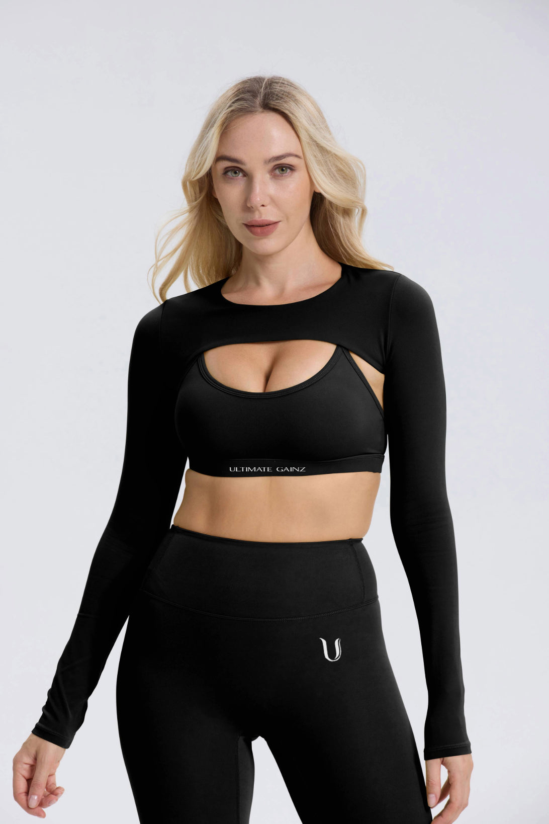 Hailey | Long Sleeve Crop Top - Black