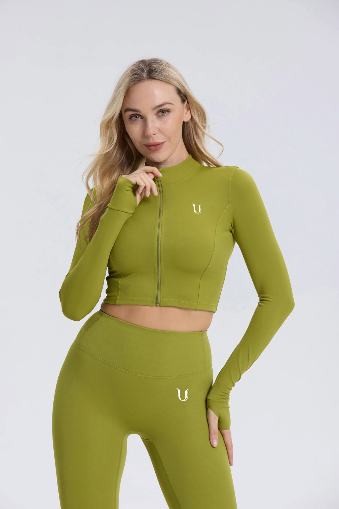 Hailey Set | Haut à Manches Longues et Legging - Matcha