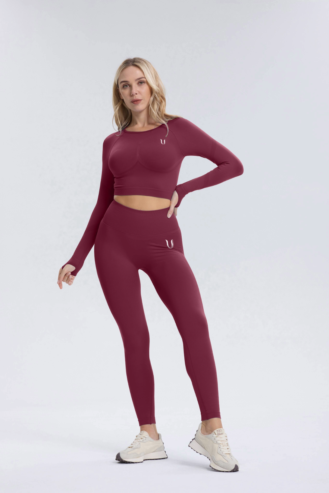 Leonie | Premium Scrunch Legging - WineRed