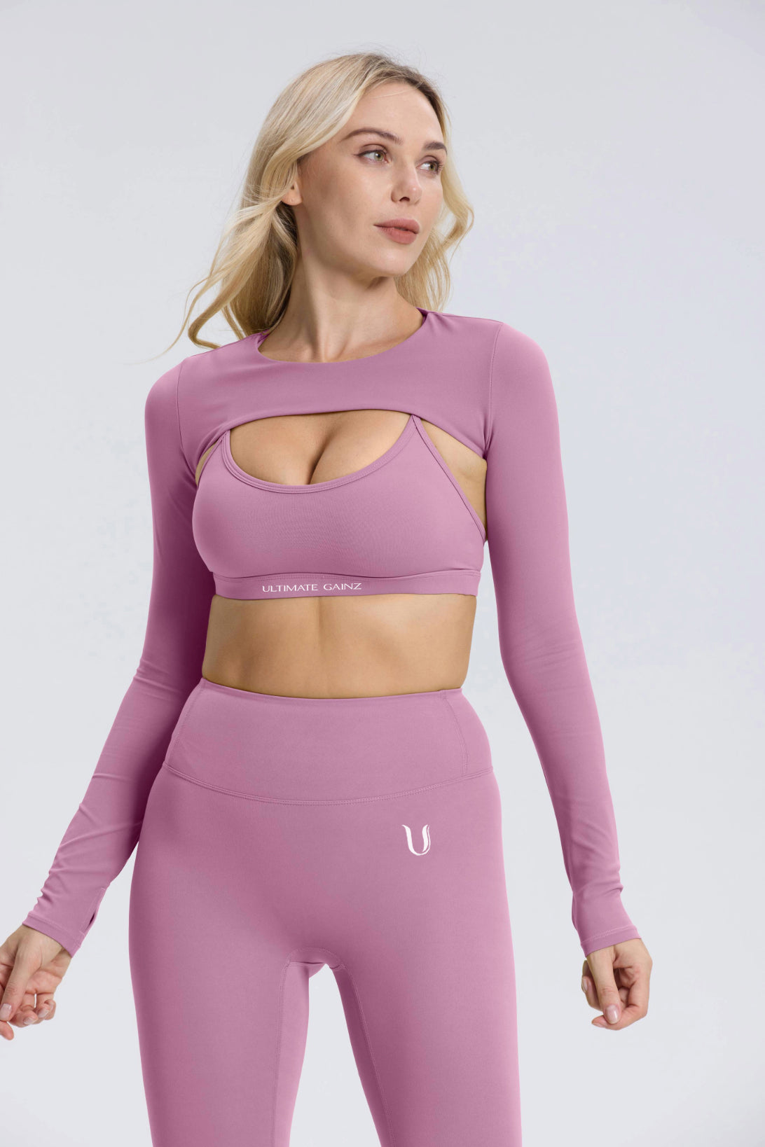 Hailey | Crop Top à Manches Longues - VioletClair