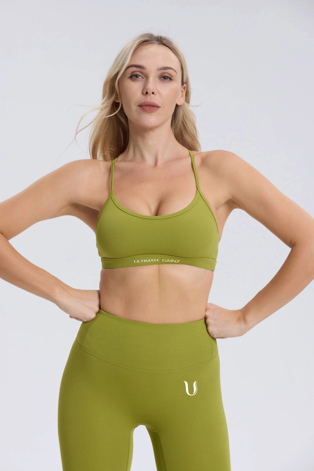 Hailey Set | Ensemble Top et Legging sans Couture - Matcha