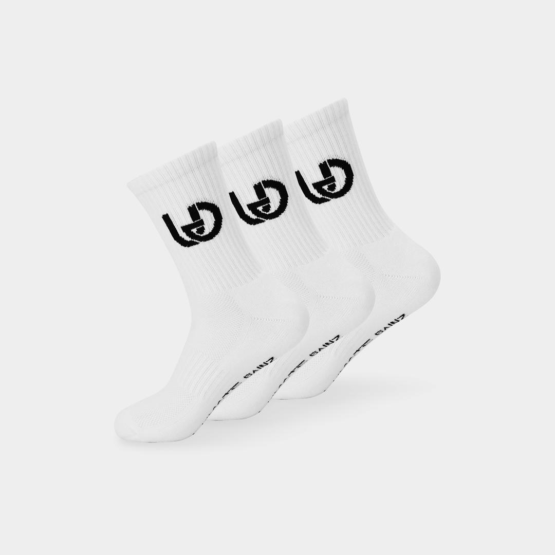 Ultimate Gainz - Chaussettes de Performance Unisexes - Blanc 1 Paire